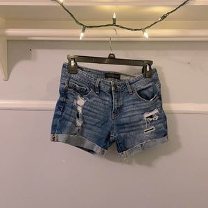 Navy Midi Jean Shorts Size 2